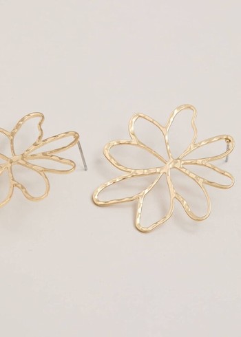 Phase Eight Gold Open Flower Stud Jewellery Gold USA | 4805637-IY